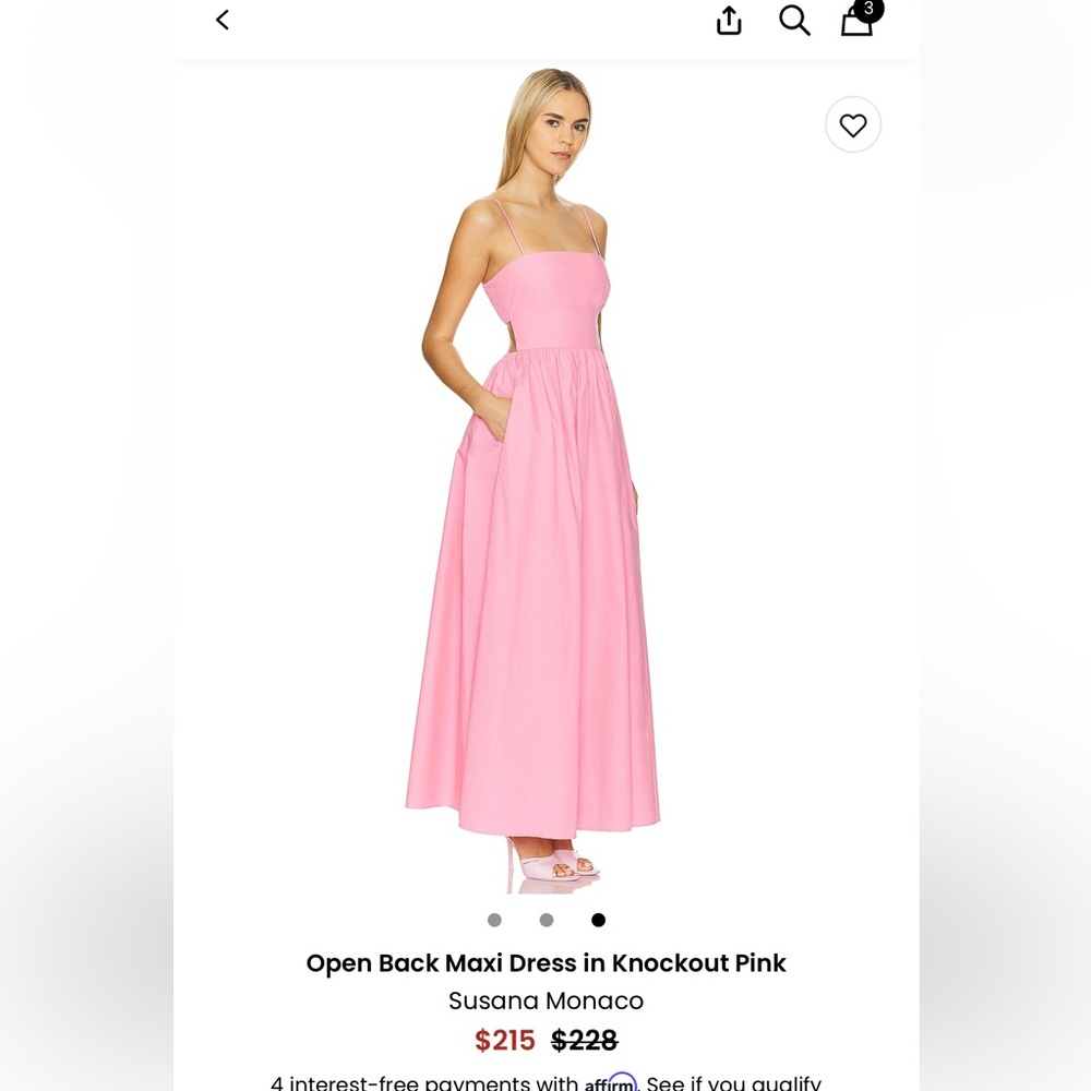 Susana Monaco Knockout Pink Open Back Maxi Dress
